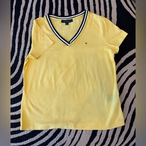 Tommy Hilfiger Yellow Tee with Black and White Trim